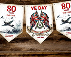 VE Day Vintage Style Celebration Bunting Decoration WWII Victory in Europe