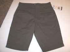 New RVCA boys 12 waist 26 brown Demon II khaki chino walk casual shorts RUCA