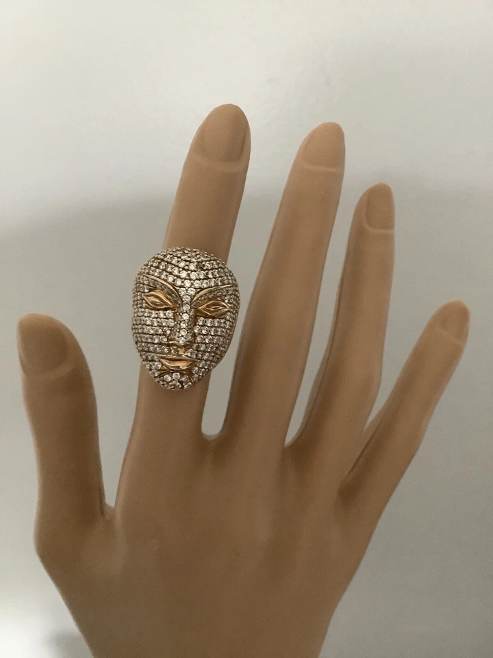 Anillo Sonia Bitton de 2,13 quilates con cara de circonita cúbica de oro amarillo de plata de ley talla 6 Foto 2 de 4