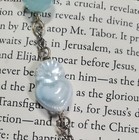 Mint ColoredFaceted Beaded Rosary Bracelet w/ Pale Blue Sacred Heart & Pendant — photo 3