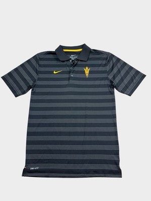 Black Striped Nike Dri-Fit ASU Arizona State Sun Devils Polo Shirt
