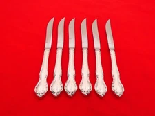 Set of 6 Alvin Sterling Silver Pirouette Steak Knives PY-1
