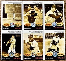 2003 Topps Hertiage Flash Backs Ted Kluszewski Stan Musial Hank Aaron Don Larsen