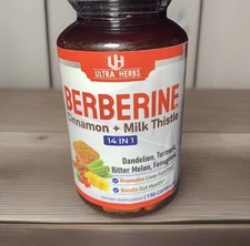 ULTRA HERBS Premium Berberine 12,200MG with Cinnamon, Milk Thistle *USA Made ...