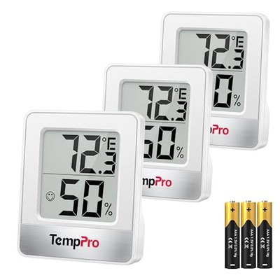  TP49 Pieces Digital Hygrometer Indoor Thermometer Humidity 3 Oyster White