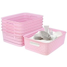 Plastic Storage Baskets, Small Pantry Baskets for Organizing, Woven Basket Or...