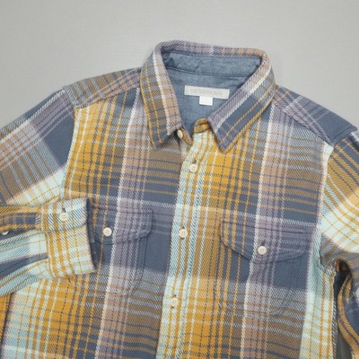 Outerknown Blanket Shirt Plaid Button Up Men's Size S Organic Cotton Colorful