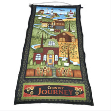 Country Cabin Quilted Wall Hanging 43 x24 Farm Sunflowers Lighthouse