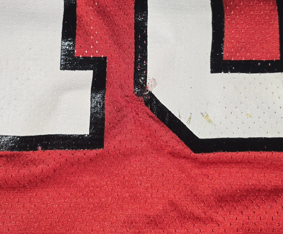 ИГРОВАЯ ПОНОШЕННАЯ подлинная футболка CORNELL BIG RED NO18 46 L Wilson 90-е ремонт - Изображение 4 из 4