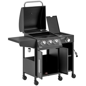 [US Stock] 3-in-1 Portable Charcoal Grill & Smoker - Outdoor BBQ & Fire Pit