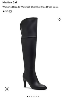 Madden Girl Boots Womens Size 10 Black Decode-WC Wide Calf Over Knee Dress Heel