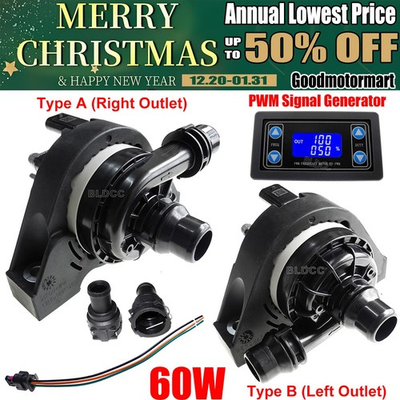 #ad 12V 60W Brushless Water Auxiliary Pump Engine Coolant Pump PWM Speed Adjustable $39.99