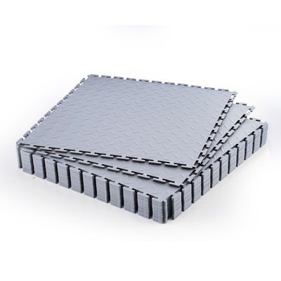 #ad VEVOR Garage Floor Tiles Interlocking 16 Pack 20.2x20.2x0.2 in PVC Light Gray $89.99