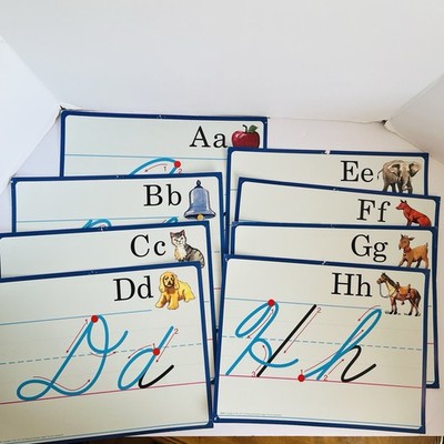 Abeka Cursive Wall Letter Formation Posters Lot Complete 1995 Vintage Homeschool