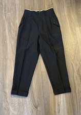 Matsuda Vintage black textured high waisted baggy trouser medium