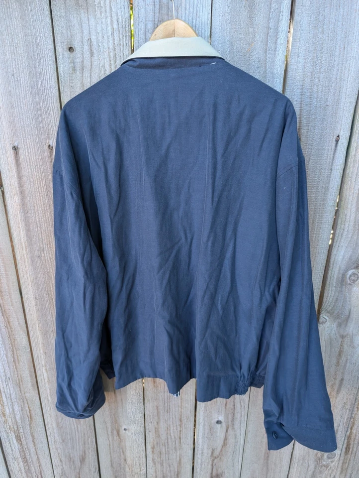 Chaqueta de bombardero reversible vintage NAT NAST seda algodón azul blanco a cuadros XXL 2XL Foto 4 de 4