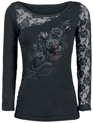 Spiral Langarmshirt Damen Fatal Attraction schwarz Gothic, Rockwear