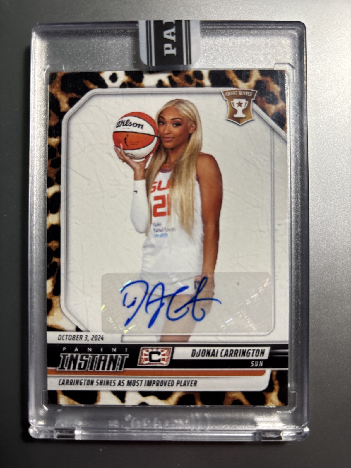 2024-25 Panini Instant WNBA DiJonai Carrington No. 244 Jaguar Autograph