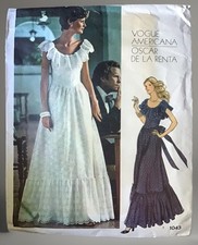 Vintage 1974 Vogue Cut Pattern 1043, Evening Dress, Size 12, Oscar De La Renta