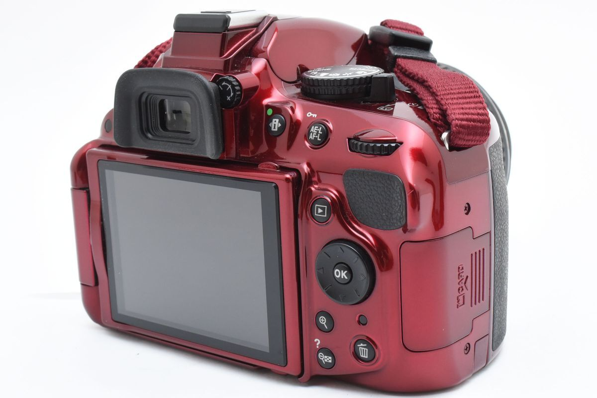 Nikon D5200 18-55 VR Kit レッド Nikon D5200 Red 24.1MP Digital Camera w/18-55mm VR Lens Kit
