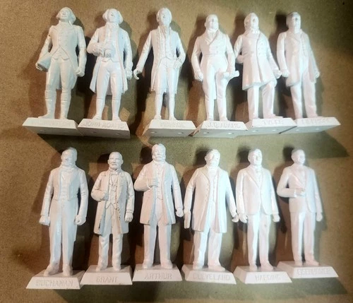 Marx Miniature Unpainted White Resin Presidential Figures Lot of 15 1950/1960