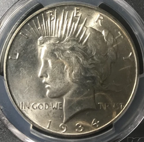 1934 D Peace Silver Dollar PCGS MS 62