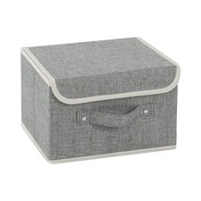 Storage Boxes, Collapsible Storage Bins with Lids, Cotton and linen cloth Sto...