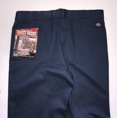 VTG 90s DICKIES 874 Work Pants 44UU Blue Plain Front Twill Pants