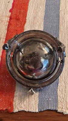 F.B Rogers Silver Co Silver Plate Lion's Face. Roll Top Dome