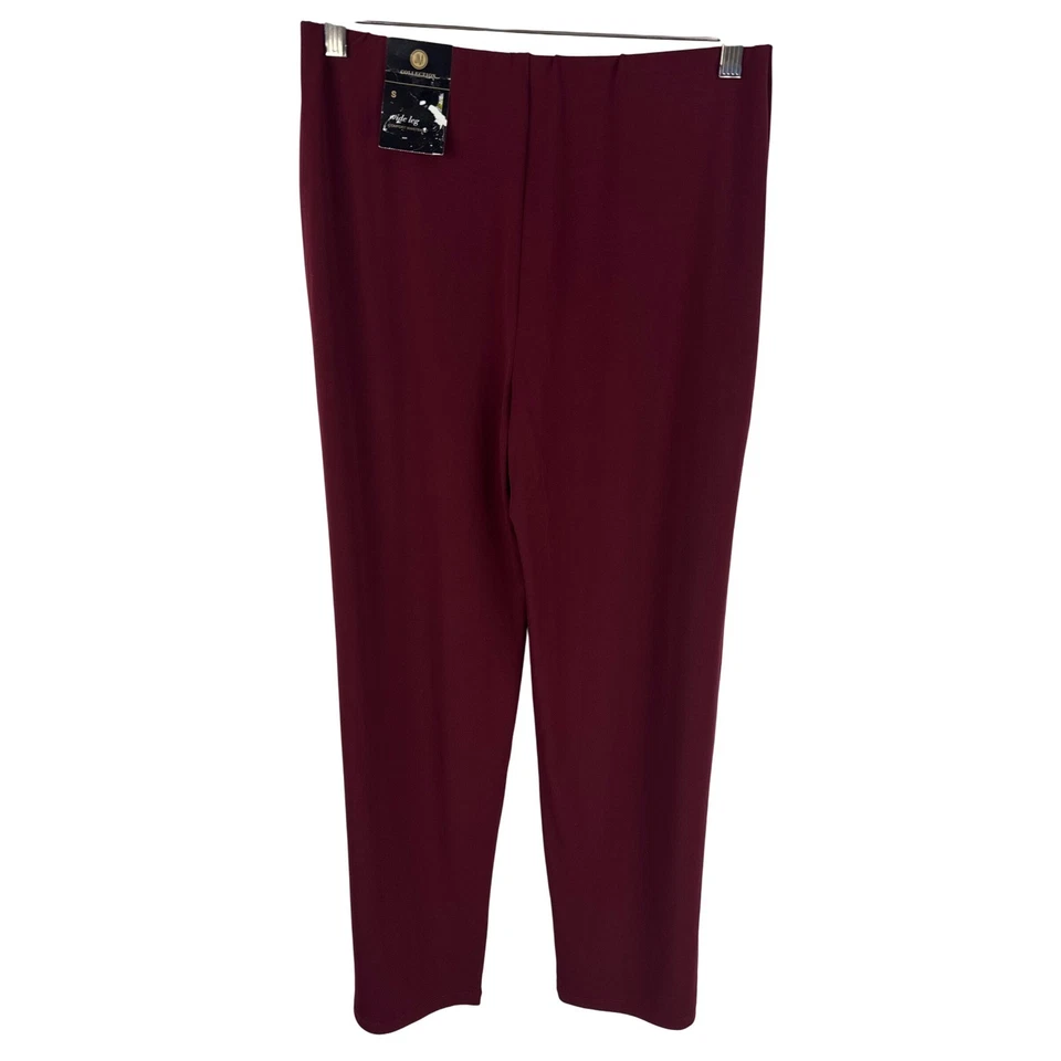 JM Collection Wide Leg Knit Comfort Waistband Pull On Pants Dark Rust Size S - Image 2 of 4