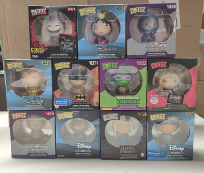 Dorbz by Funko. Assortment of dorbz figures from various genres
