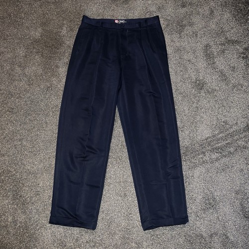 EUC Vintage 90’s/Y2K Chaps Ralph Lauren Navy Dress Pants Men’s Size 33x32 - Picture 1 of 6