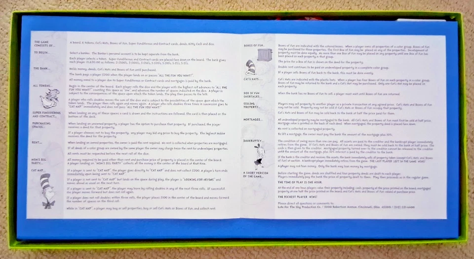 完整 Dr. Seuss' The Cat in The Hat-Opoly 大富翁棋盘游戏 - 从未使用过 — 第 3/4 张图片