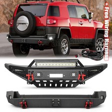 Heavy Steel Front Rear Bumper W/winch Plate+wire For 2007-2014 Toyota Fj Cruiser