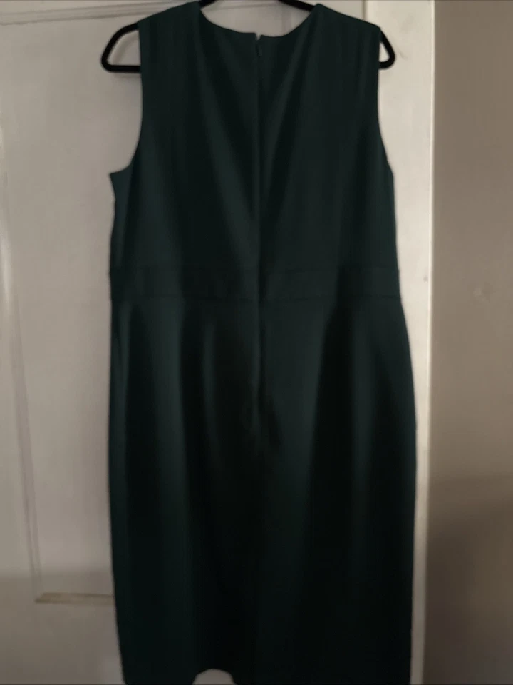 Vestido Ann Taylor Loft Sin Mangas Verde Brillo, Hasta la Rodilla, Para Mujer Talla 2 Foto 2 de 3