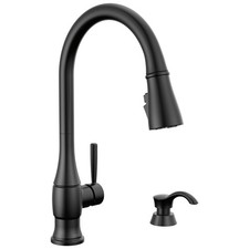 Kitchen Faucet Matte Black Pull Down Sprayer Soap Dispenser Delta 19831Z Modern