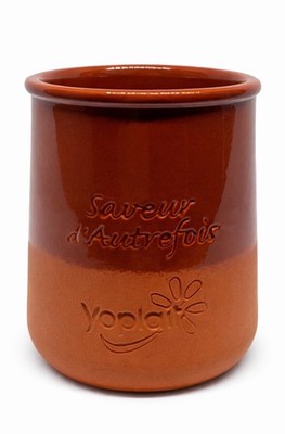Saveur d'Autrefois YOPLAIT kleiner Tonbecher tauchglasiert Terrakotta Cotano Keramik