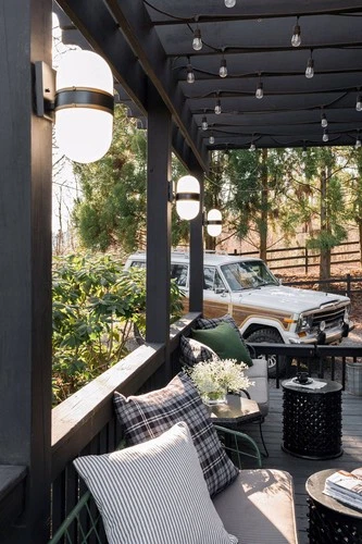 Capsule 10" High Matte Black and Gold Outdoor Wall Light - Picture 7 of 9