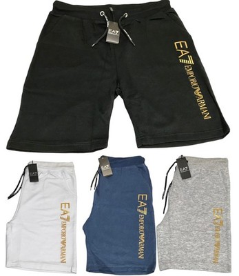 EMPORIO ARMANI EA7 BRANDNEUE SWEATSHORTSHORTS aus Frottee-Baumwolle