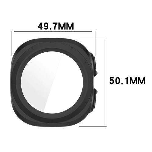 Etui ochronne ze szkłem do Galaxy Watch Ultra 2/1 Bizon Case Cover Etui Czarne - Zdjęcie 2 z 8