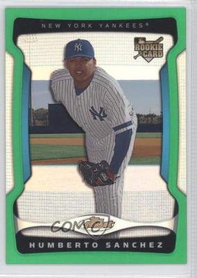 2009 Topps Finest Green Refractor 86/99 Humberto Sanchez #139 0e5