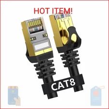 Dacrown Cat 8 Ethernet Cable 3 ft Shielded, Indoor&Outdoor, Heavy Duty High Spee