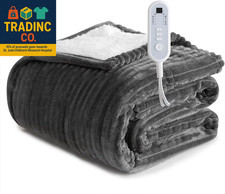 Heated Blanket Electric Grey Throw - 50"X60" Heating Blanket Throw 1/2/4/6/8 Hou