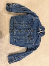 Lee Denim Jacket Kids Size 7 USA Made Vintage 80s 90s Blue Trucker Jean Jacket