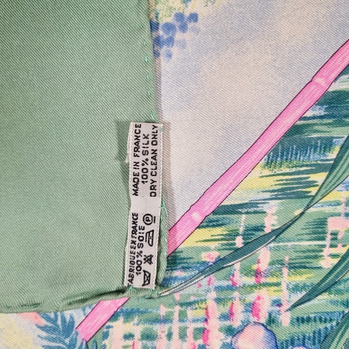 RARO VINTAGE HERMES Bufanda de Seda "Giverny" Carre 90 por Laurence Bourthoumieux - Imagen 12 de 14
