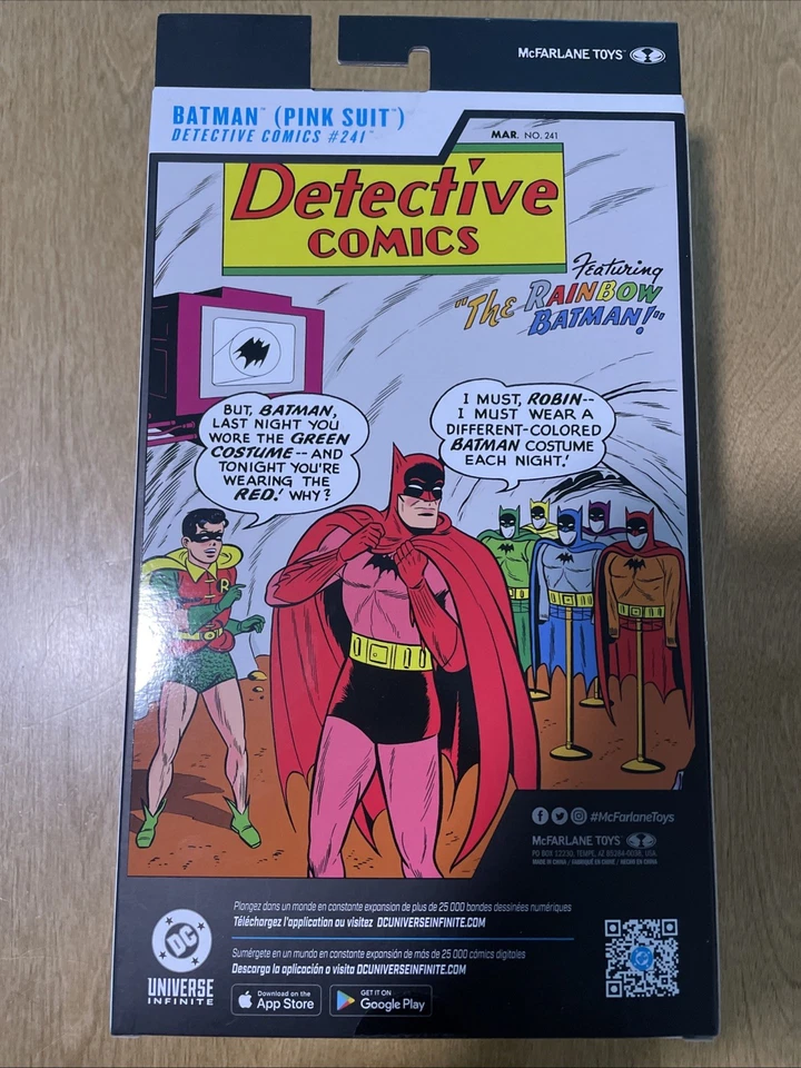 **LEER*CAJA*DAÑADO** McFarlane DC Batman Traje Rosa Figura Rojo Edición Platino Foto 3 de 3