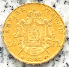 Gold Coin 50 Francs 1862 BB Napoleon III France 16.13g 900 Gold Very Rare 3891.37 per troy oz