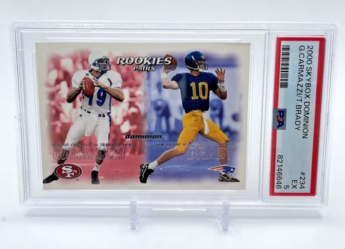 2000 Skybox Dominion TOM BRADY/GIOVANNI CARMAZZI Rookie Pairs RC PSA 5