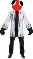 Red Scientist Rainbow Friends Video Game Fancy Dress Up Halloween Adult Costume