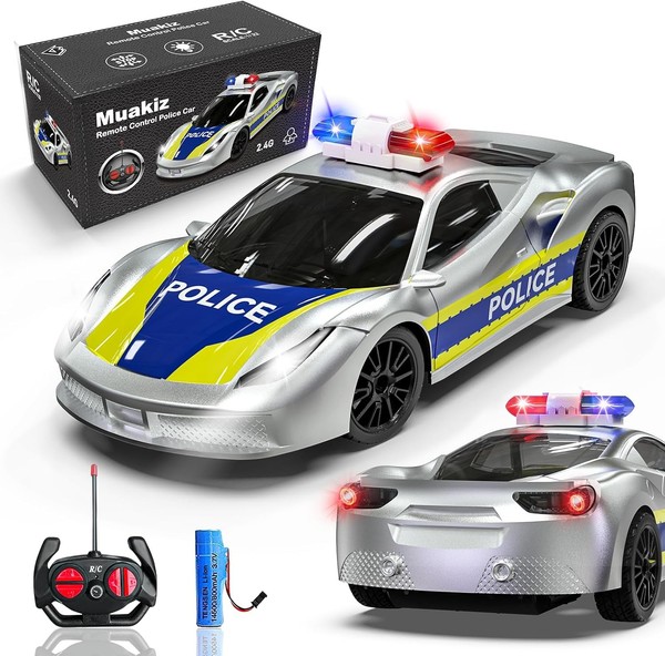 Ferngesteuertes Auto Ab 3 4 5 6+ Jahre, 2.4G Rc Auto Spielzeug Polizeiauto Mit-image